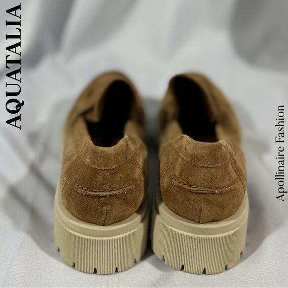 AQUATALIA ORINA PENNY LOAFERS IN TAN SIZE 11 NEW - Picture 4 of 5